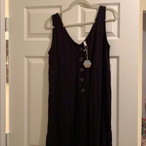 Black Button Front Cropped Maternity Jumpsuit